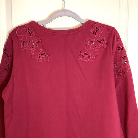 Dalia Women's Long Sleeve Cotton Pink Top Embroidery Floral Designs Size M - Picture 7 of 10